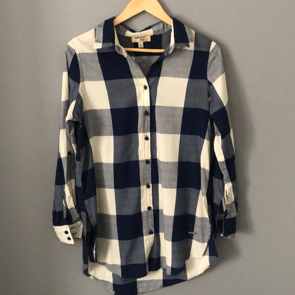 EUC Long Plaid Shirt